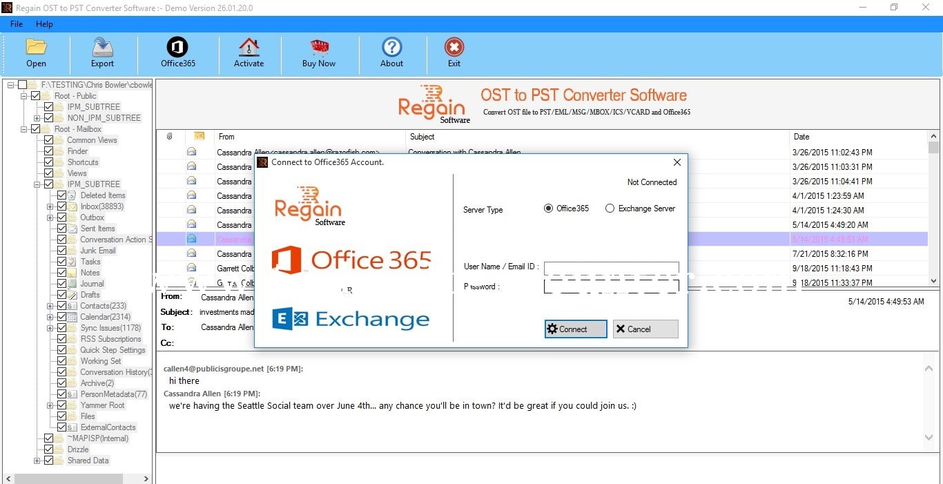Regain OST to PST Converter Screenshots